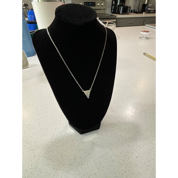 Brighton Contempo Ice Reversible Triangle  Petite Pendant Necklace Silver Chain - Picture 3 of 8